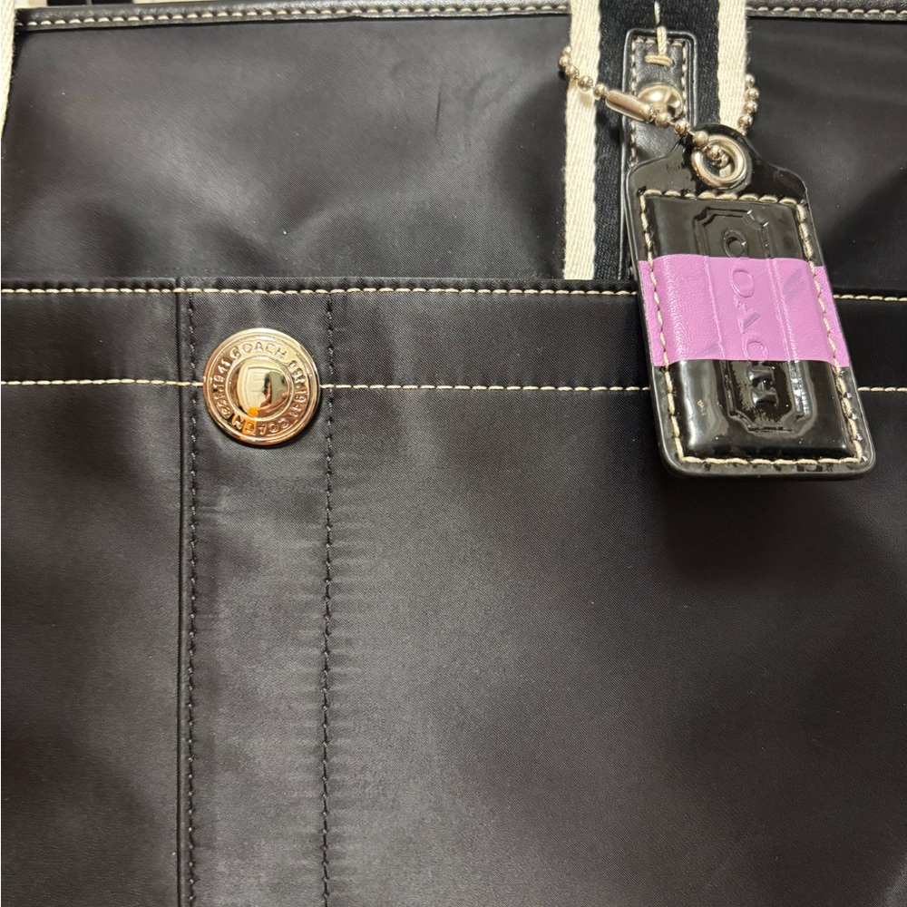 Coach L0894-F13331 Hamptons Weekend Black Nylon XL Multifunction Tote/Baby Bag - Picture 4 of 16